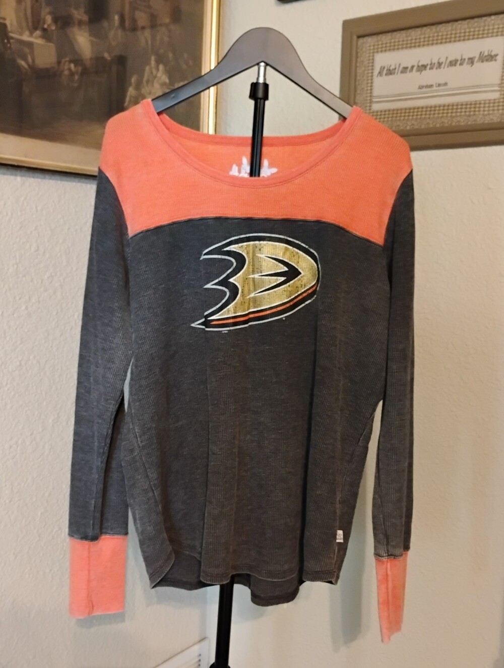 Anaheim Ducks Women's Size 1X Touch By Alyssa Milano Thermal LS Shirt